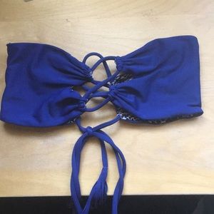 Strapless acacia top blue